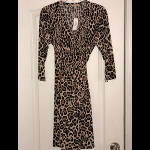 Banana Republic animal print wrap dress